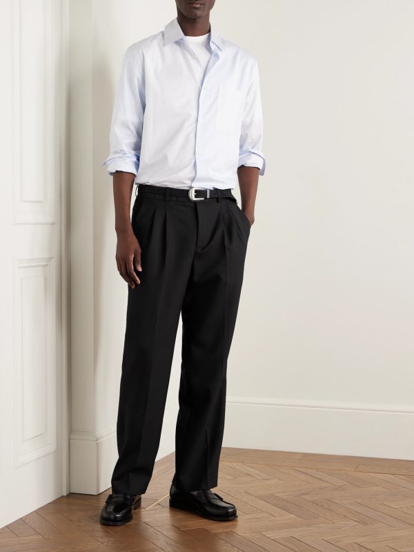 Edward Straight-Leg Pleated Woven Trousers - OU