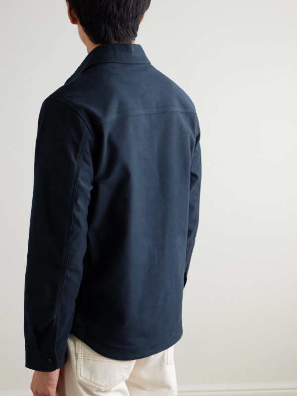 Organic Cotton-Blend Moleskin Overshirt - BK