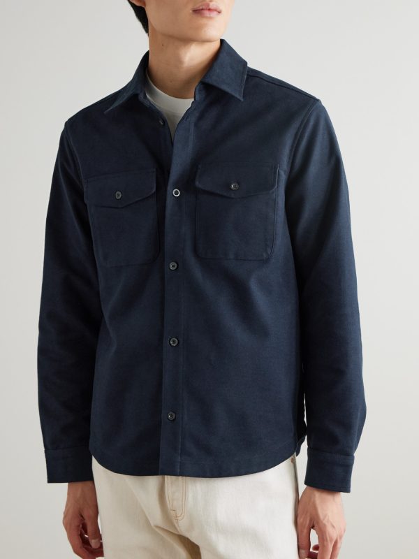 Organic Cotton-Blend Moleskin Overshirt - FR