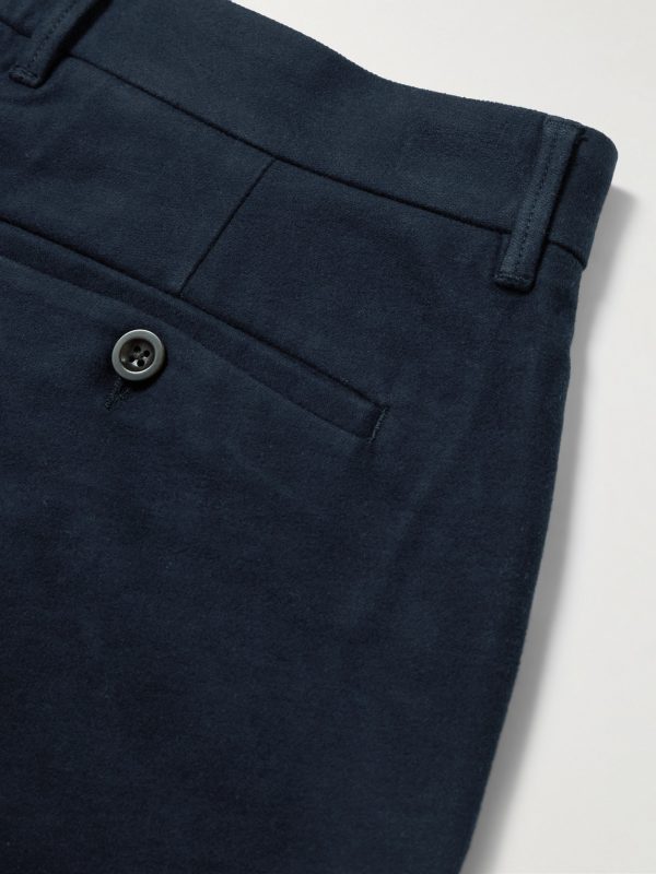 Daniel Tapered Pleated Organic Cotton-Blend Moleskin Trousers - CU