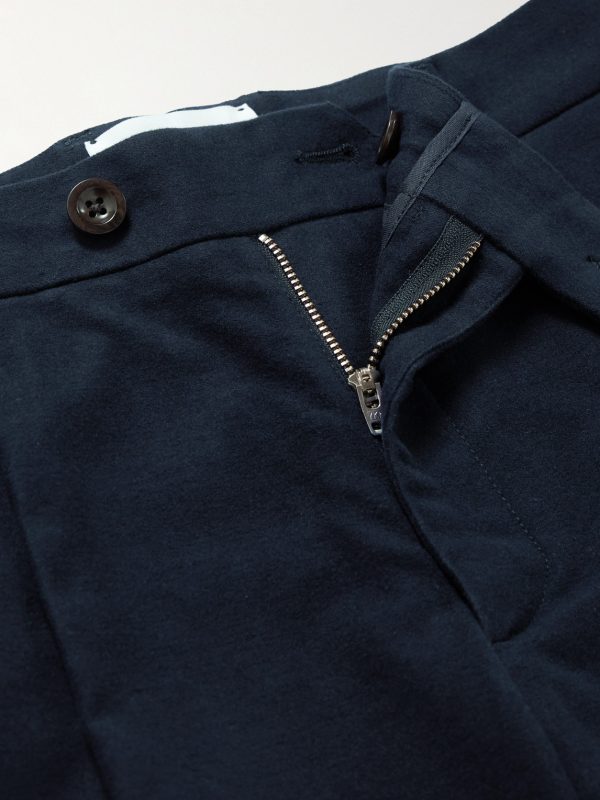 Daniel Tapered Pleated Organic Cotton-Blend Moleskin Trousers - E1