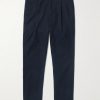 Daniel Tapered Pleated Organic Cotton-Blend Moleskin Trousers