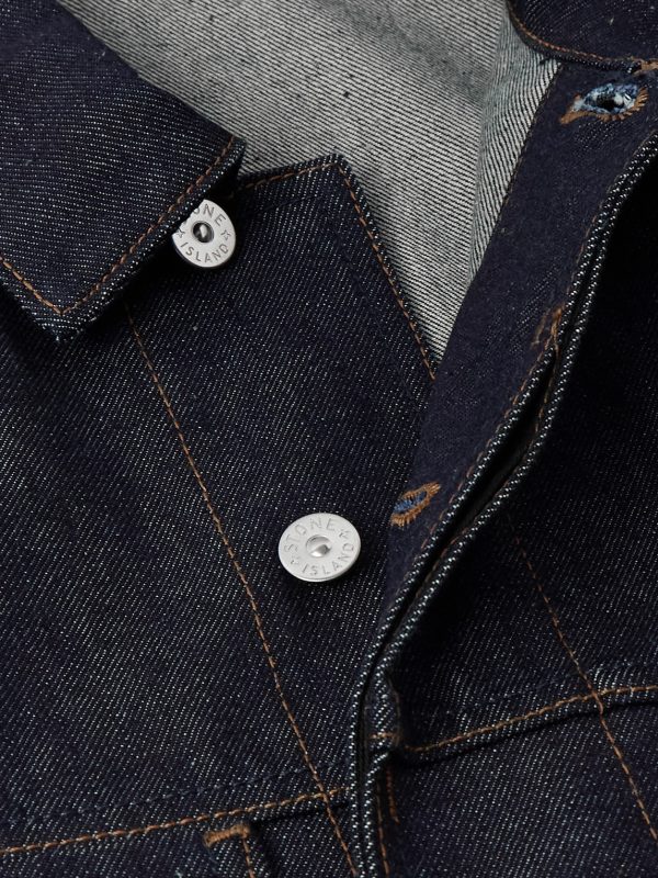Denim Research Logo-Appliquéd Raw Denim Jacket - CU Denim Research Logo-Appliquéd Raw Denim Jacket - CU
