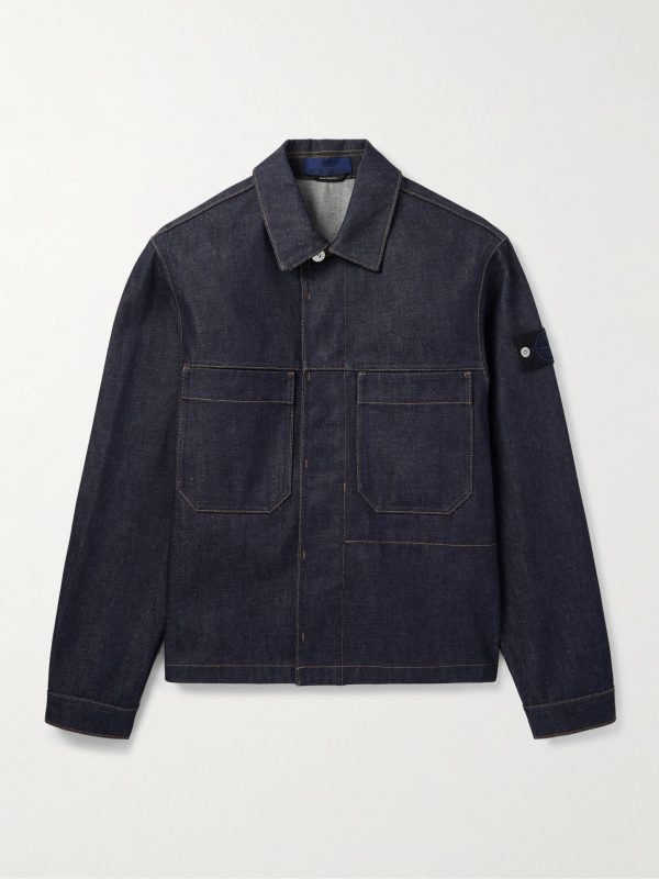 Denim Research Logo-Appliquéd Raw Denim Jacket Denim Research Logo-Appliquéd Raw Denim Jacket