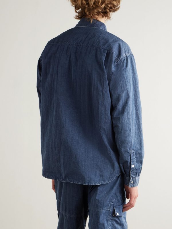 Hollow Denim Research Logo-Appliquéd Shell Overshirt - BK