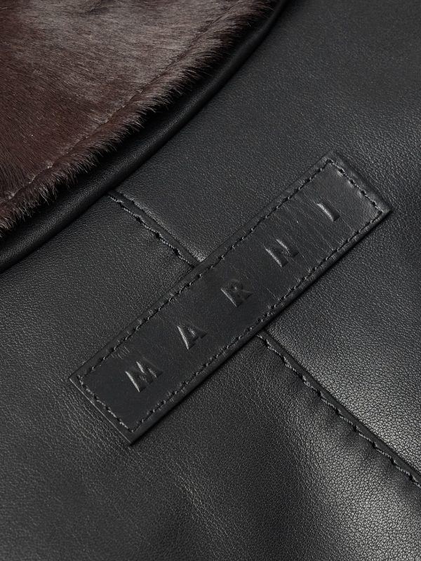 Leather-Trimmed Calf Hair Jacket - E1