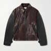 Leather-Trimmed Calf Hair Jacket