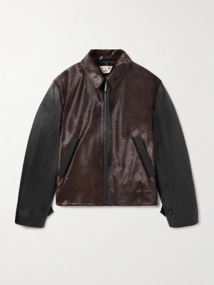 Leather-Trimmed Calf Hair Jacket Leather-Trimmed Calf Hair Jacket