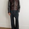 Leather-Trimmed Calf Hair Jacket - OU