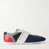 Logo-Embroidered Suede-Trimmed Leather Sneakers Logo-Embroidered Suede-Trimmed Leather Sneakers