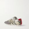 Logo-Embroidered Croc and Snake-Effect Leather Sneakers - BK Logo-Embroidered Croc and Snake-Effect Leather Sneakers - BK