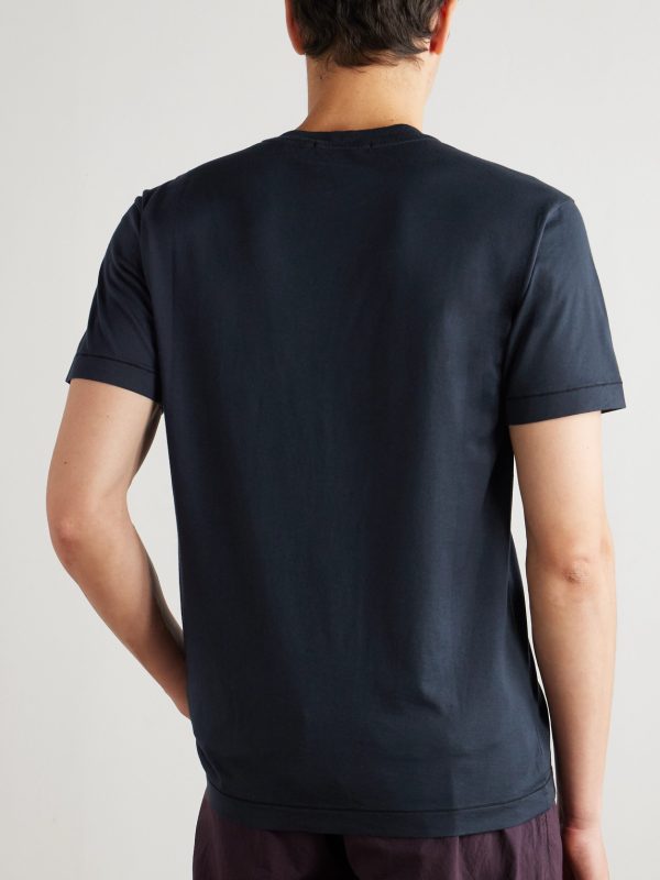 Logo-Appliquéd Garment-Dyed Cotton-Jersey T-Shirt - BK Logo-Appliquéd Garment-Dyed Cotton-Jersey T-Shirt - BK