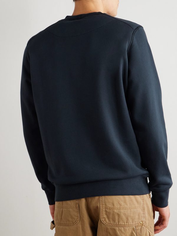 Logo-Appliquèd Garment-Dyed Organic Cotton-Jersey Sweatshirt - BK Logo-Appliquèd Garment-Dyed Organic Cotton-Jersey Sweatshirt - BK