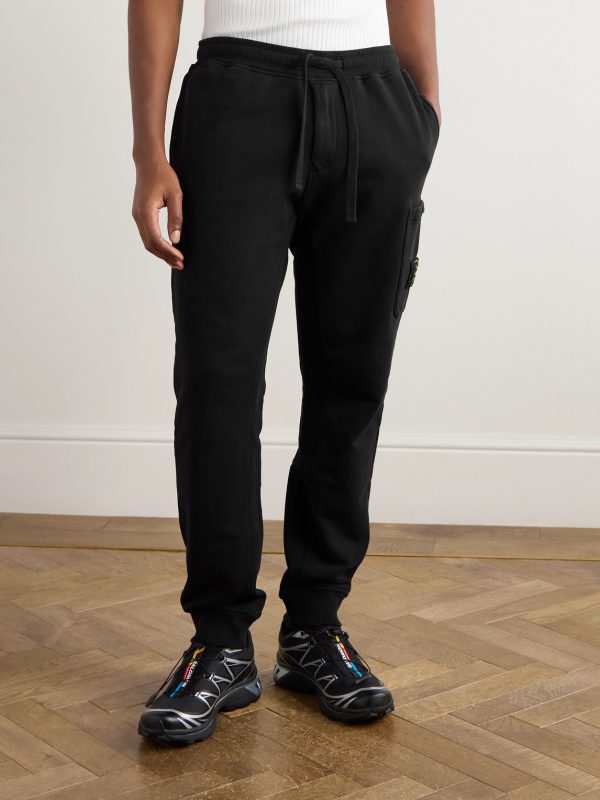 Tapered Logo-Appliquéd Organic Cotton-Jersey Sweatpants - FR