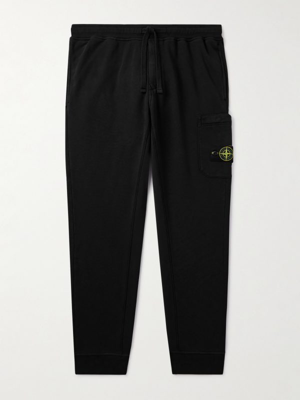 Tapered Logo-Appliquéd Organic Cotton-Jersey Sweatpants