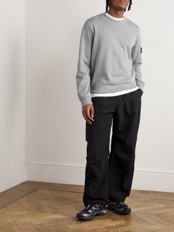 Logo-Appliquéd Garment-Dyed Organic Cotton-Jersey Sweatshirt - OU Logo-Appliquéd Garment-Dyed Organic Cotton-Jersey Sweatshirt - OU