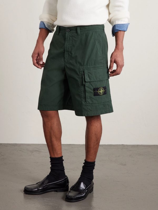 Straight-Leg Organic Cotton-Canvas Cargo Shorts - FR Straight-Leg Organic Cotton-Canvas Cargo Shorts - FR