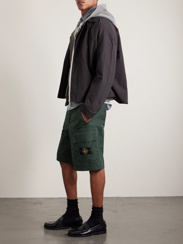 Straight-Leg Organic Cotton-Canvas Cargo Shorts - OU Straight-Leg Organic Cotton-Canvas Cargo Shorts - OU