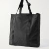 Webbing-Trimmed Recycled-Shell Tote Bag - BK