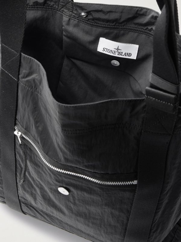 Webbing-Trimmed Recycled-Shell Tote Bag - E1