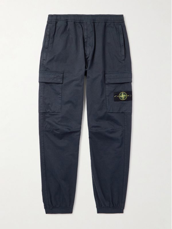 Tapered Organic Cotton-Blend Trousers Tapered Organic Cotton-Blend Trousers
