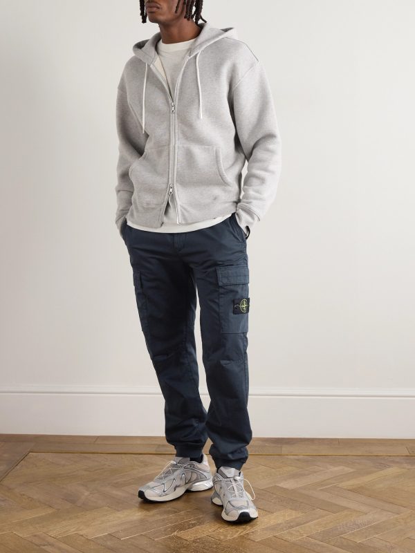 Tapered Organic Cotton-Blend Trousers - OU Tapered Organic Cotton-Blend Trousers - OU