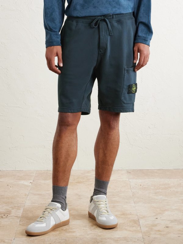 Straight-Leg Garment-Dyed Organic Cotton-Fleece Drawstring Shorts - FR Straight-Leg Garment-Dyed Organic Cotton-Fleece Drawstring Shorts - FR