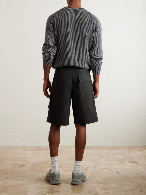 Straight-Leg Organic Cotton-Canvas Cargo Shorts - BK Straight-Leg Organic Cotton-Canvas Cargo Shorts - BK