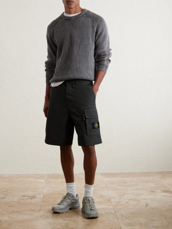 Straight-Leg Organic Cotton-Canvas Cargo Shorts - OU Straight-Leg Organic Cotton-Canvas Cargo Shorts - OU