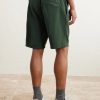 Straight-Leg Garment-Dyed Organic Cotton-Fleece Drawstring Shorts - BK