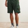 Straight-Leg Garment-Dyed Organic Cotton-Fleece Drawstring Shorts - FR