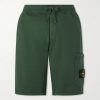 Straight-Leg Garment-Dyed Organic Cotton-Fleece Drawstring Shorts
