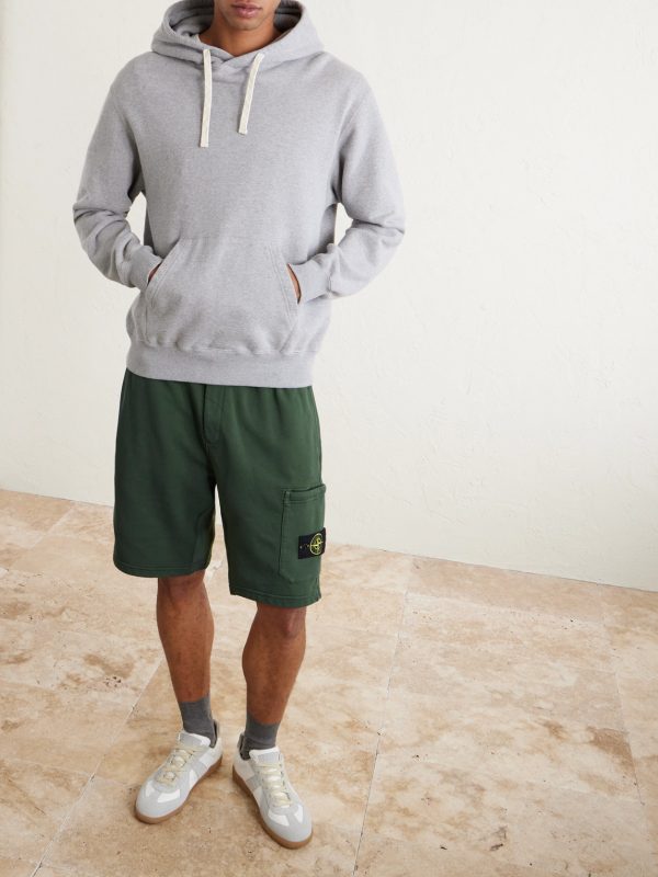 Straight-Leg Garment-Dyed Organic Cotton-Fleece Drawstring Shorts - OU