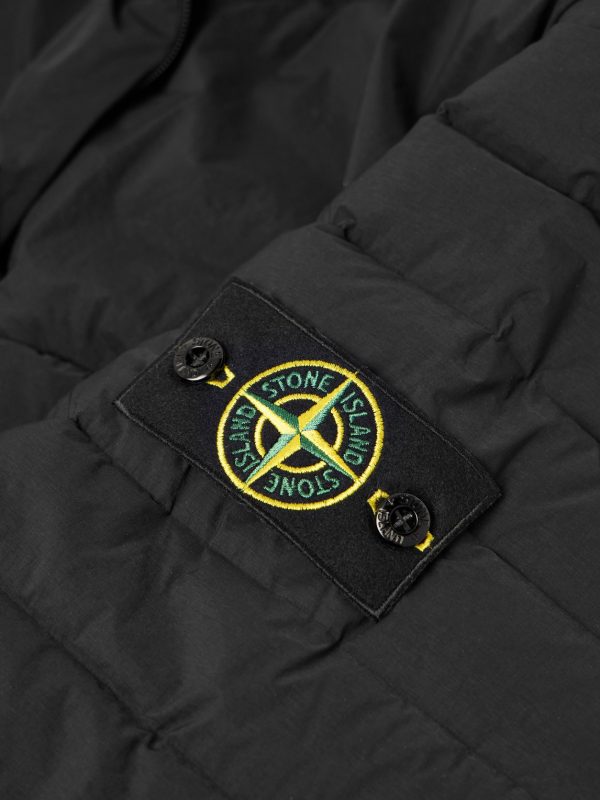 Logo-Appliquéd Quilted Shell Half-Zip Down Jacket - E1 Logo-Appliquéd Quilted Shell Half-Zip Down Jacket - E1