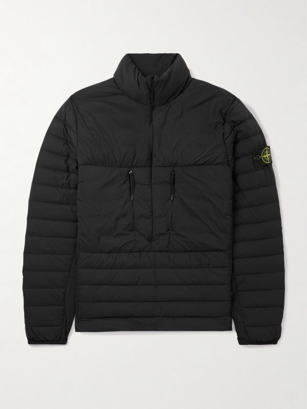 Logo-Appliquéd Quilted Shell Half-Zip Down Jacket Logo-Appliquéd Quilted Shell Half-Zip Down Jacket