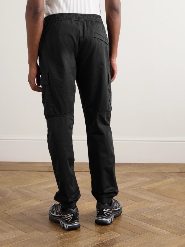 Tapered Organic Cotton-Blend Cargo Trousers - BK Tapered Organic Cotton-Blend Cargo Trousers - BK