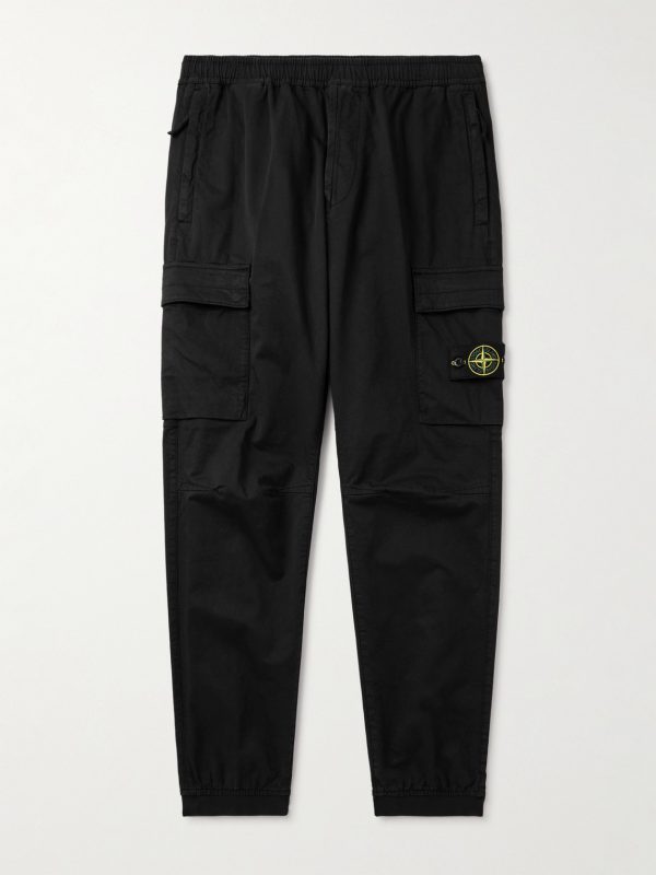 Tapered Organic Cotton-Blend Cargo Trousers Tapered Organic Cotton-Blend Cargo Trousers