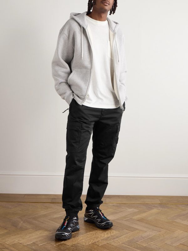 Tapered Organic Cotton-Blend Cargo Trousers - OU Tapered Organic Cotton-Blend Cargo Trousers - OU