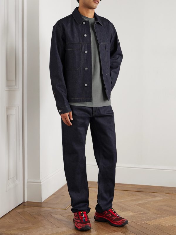 STONE ISLAND GHOST Logo-Appliquéd Cotton-Jersey T-Shirt - OU STONE ISLAND GHOST Logo-Appliquéd Cotton-Jersey T-Shirt - OU