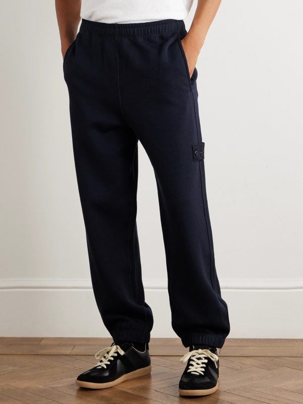 STONE ISLAND GHOST Tapered Wool and Cotton-Blend Jersey Sweatpants - FR STONE ISLAND GHOST Tapered Wool and Cotton-Blend Jersey Sweatpants - FR