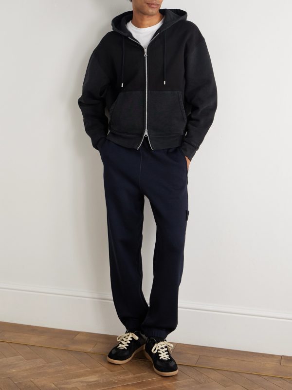 STONE ISLAND GHOST Tapered Wool and Cotton-Blend Jersey Sweatpants - OU STONE ISLAND GHOST Tapered Wool and Cotton-Blend Jersey Sweatpants - OU