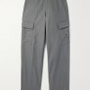 STONE ISLAND GHOST Straight-Leg Logo-Appliquéd Cotton Cargo Trousers STONE ISLAND GHOST Straight-Leg Logo-Appliquéd Cotton Cargo Trousers