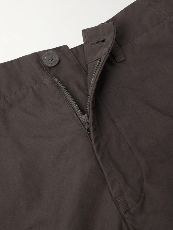 STONE ISLAND GHOST Straight-Leg Logo-Appliquéd Cotton Cargo Trousers - E1