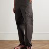 STONE ISLAND GHOST Straight-Leg Logo-Appliquéd Cotton Cargo Trousers - FR