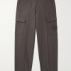 STONE ISLAND GHOST Straight-Leg Logo-Appliquéd Cotton Cargo Trousers