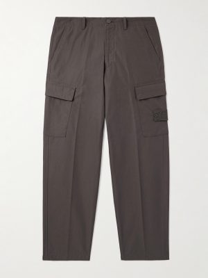 STONE ISLAND GHOST Straight-Leg Logo-Appliquéd Cotton Cargo Trousers STONE ISLAND GHOST Straight-Leg Logo-Appliquéd Cotton Cargo Trousers
