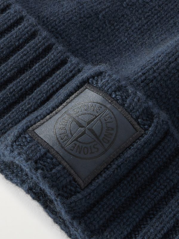 STONE ISLAND GHOST Logo-Appliquéd Cashmere Beanie - CU