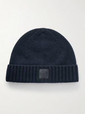 STONE ISLAND GHOST Logo-Appliquéd Cashmere Beanie STONE ISLAND GHOST Logo-Appliquéd Cashmere Beanie