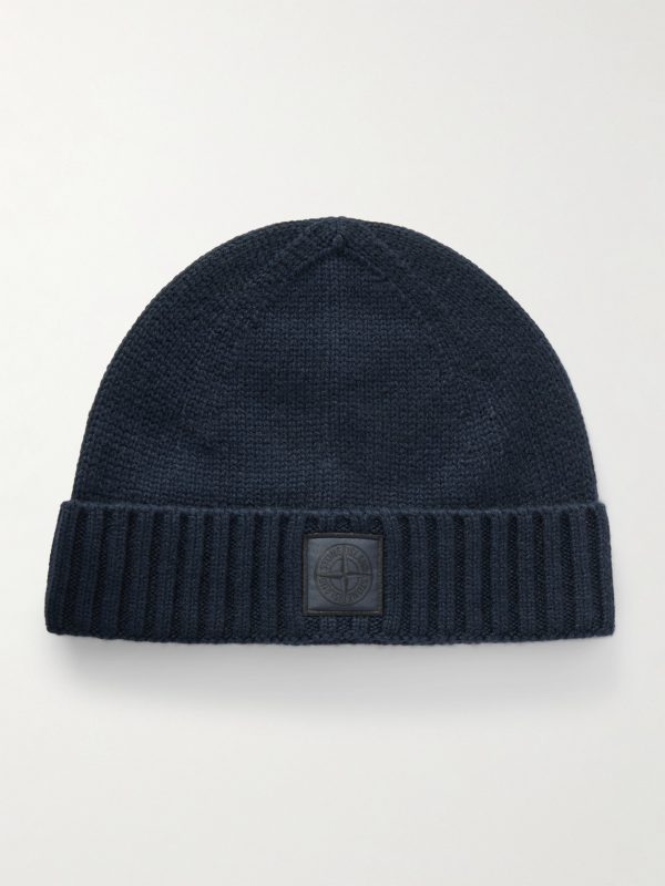 STONE ISLAND GHOST Logo-Appliquéd Cashmere Beanie