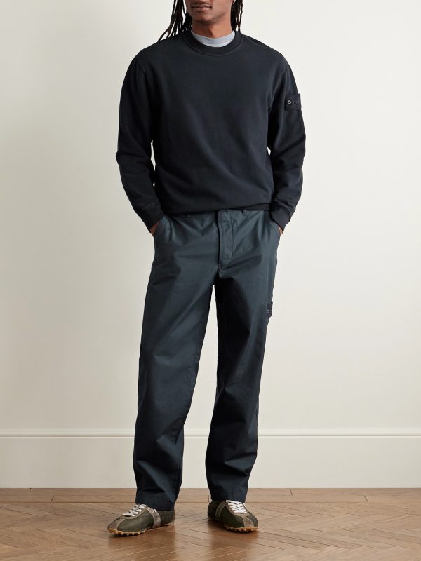 STONE ISLAND GHOST Logo-Appliquéd Organic Cotton-Jersey Sweatshirt - OU